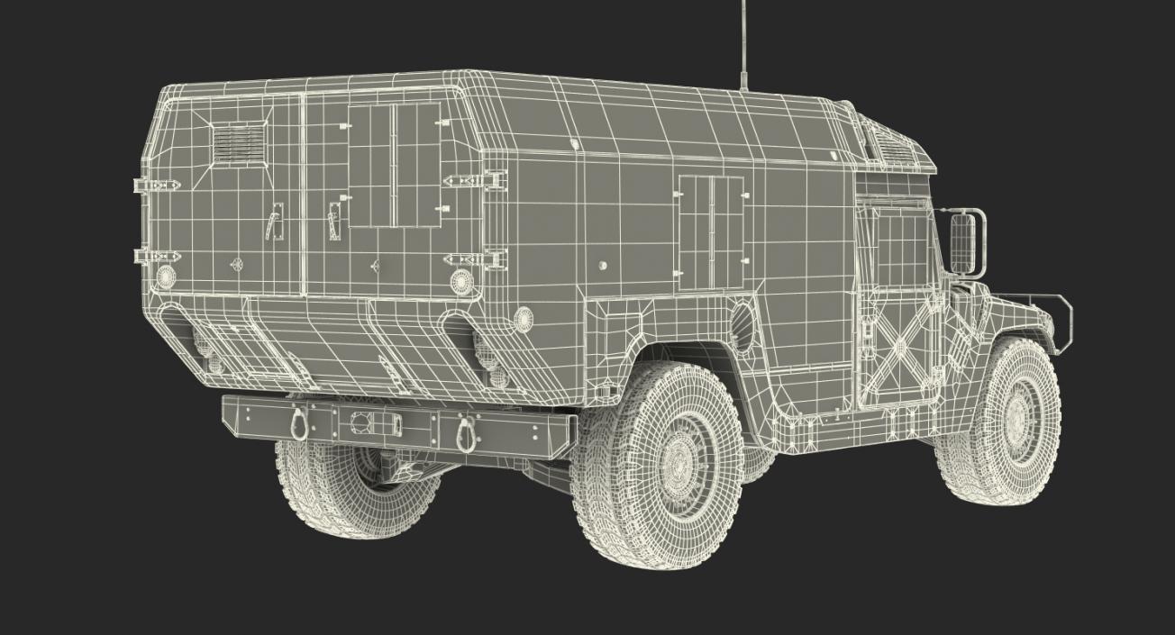 3D Mini Ambulance Military Car HMMWV m996 Camo model