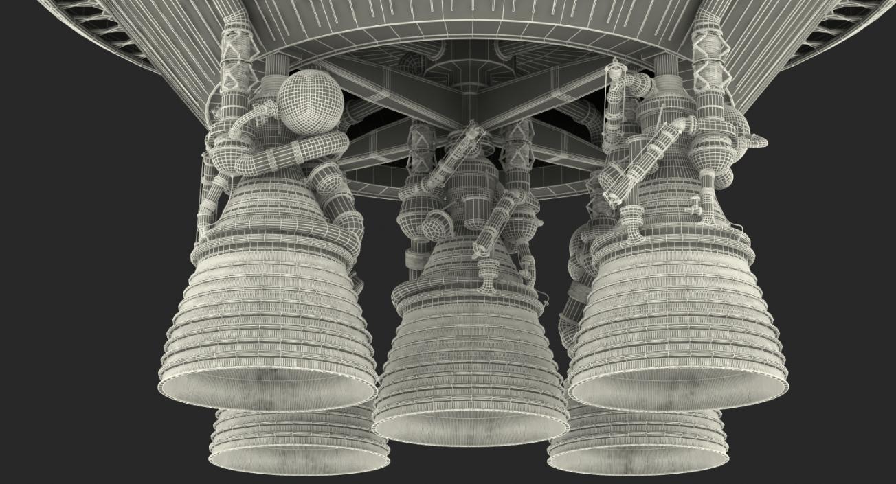 3D S-II Second Stage Saturn V Rocket model