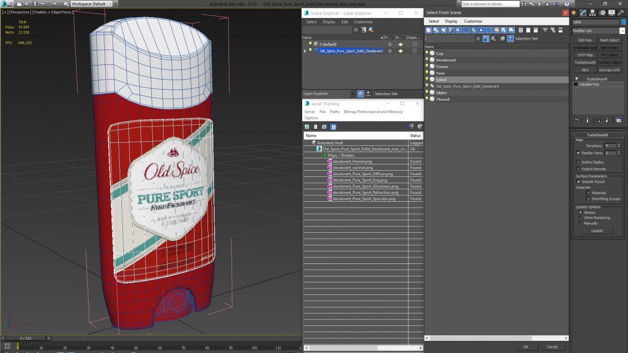 3D Old Spice Pure Sport Solid Deodorant