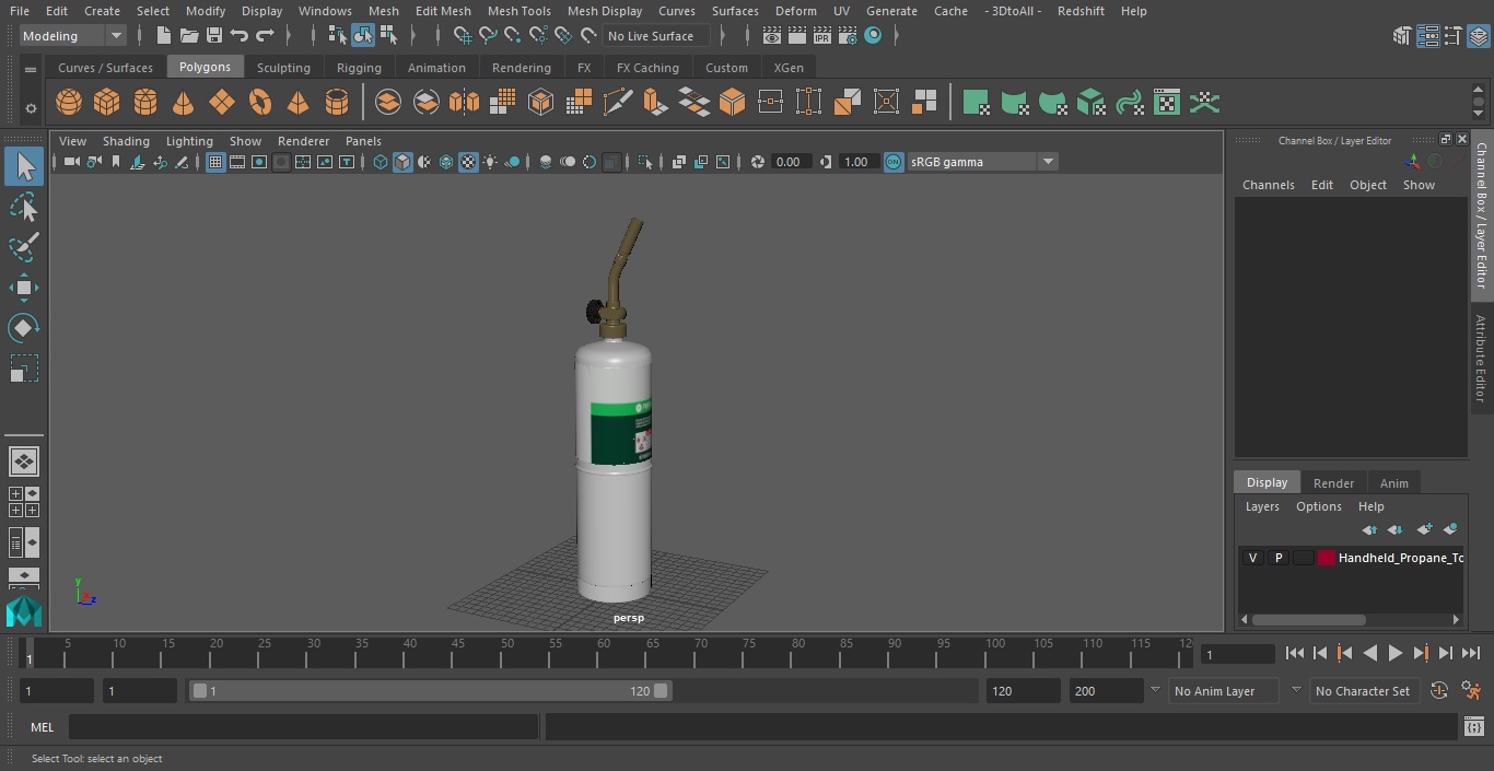 3D model Handheld Propane Torch with Cylinder Kit