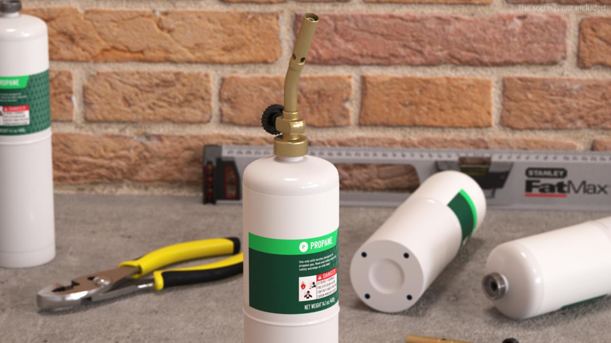3D model Handheld Propane Torch with Cylinder Kit