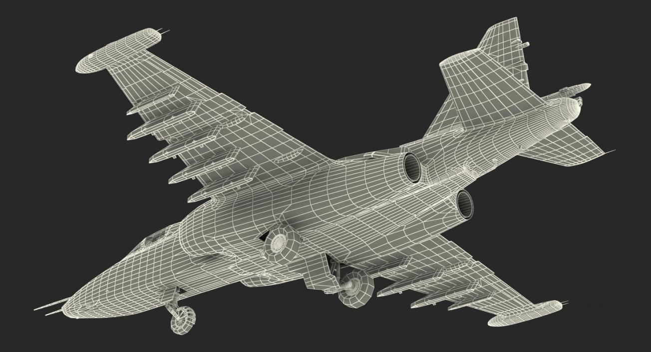 Sukhoi Su25 Grach Rigged 3D model