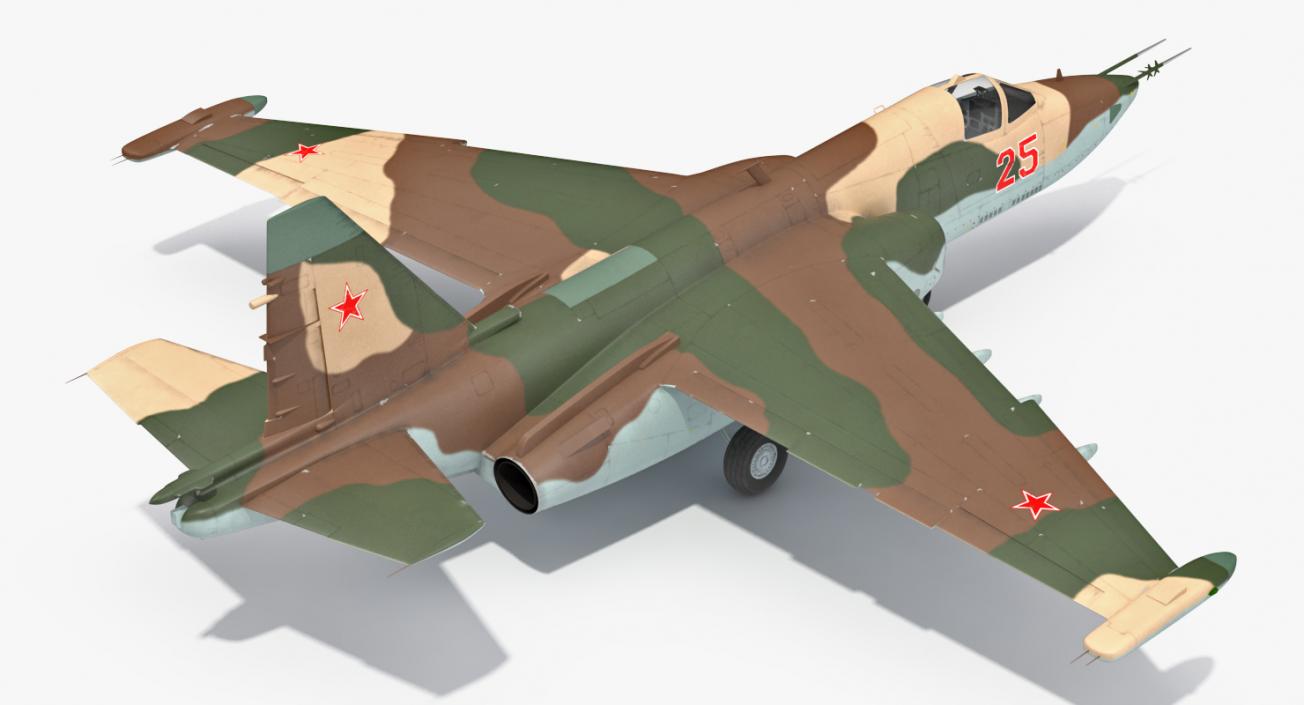 Sukhoi Su25 Grach Rigged 3D model