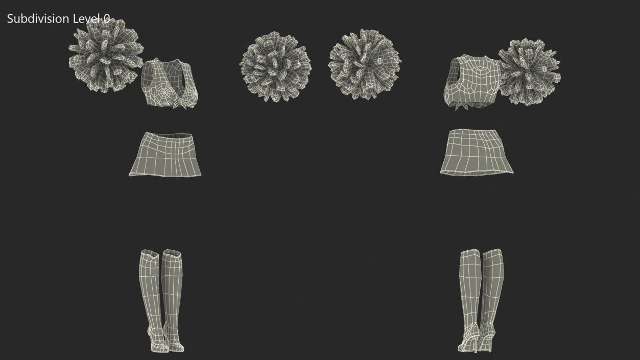 Cheerleader Outfit Set 3D