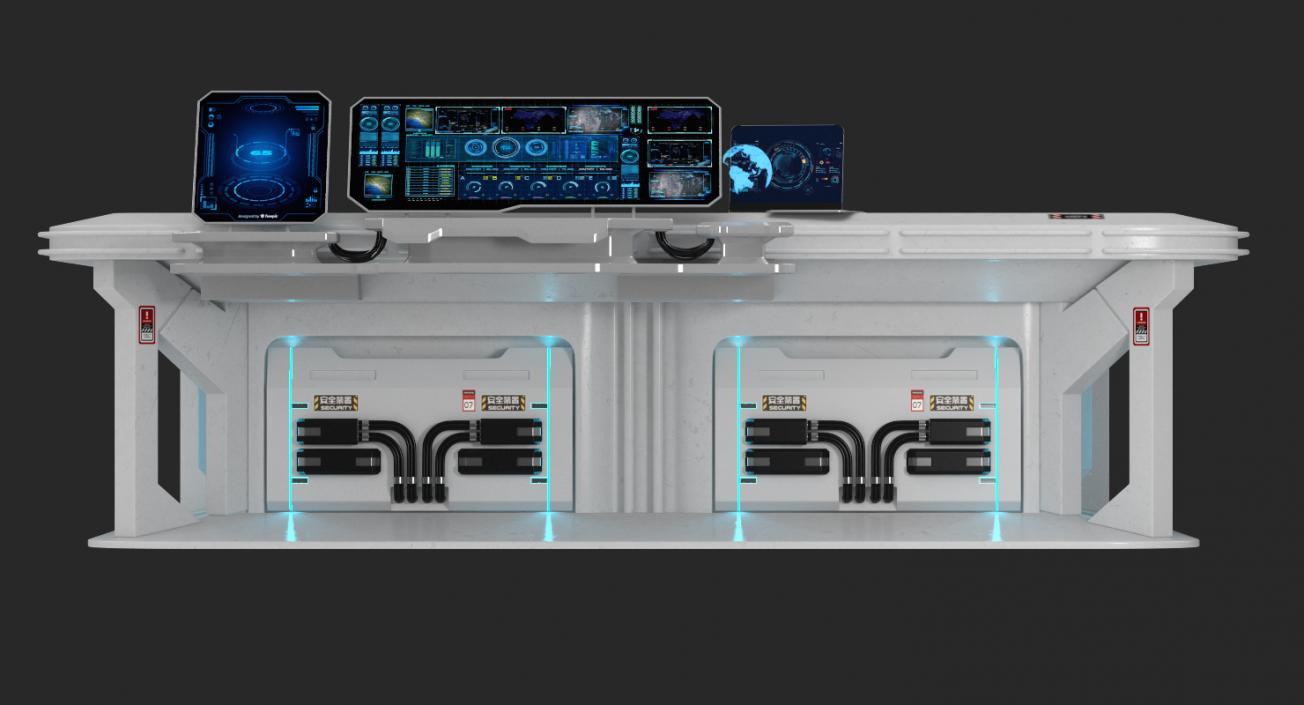 3D model Sci-Fi Hologram Table with Control Panel