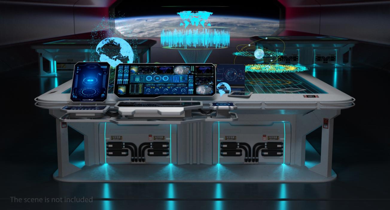 3D model Sci-Fi Hologram Table with Control Panel