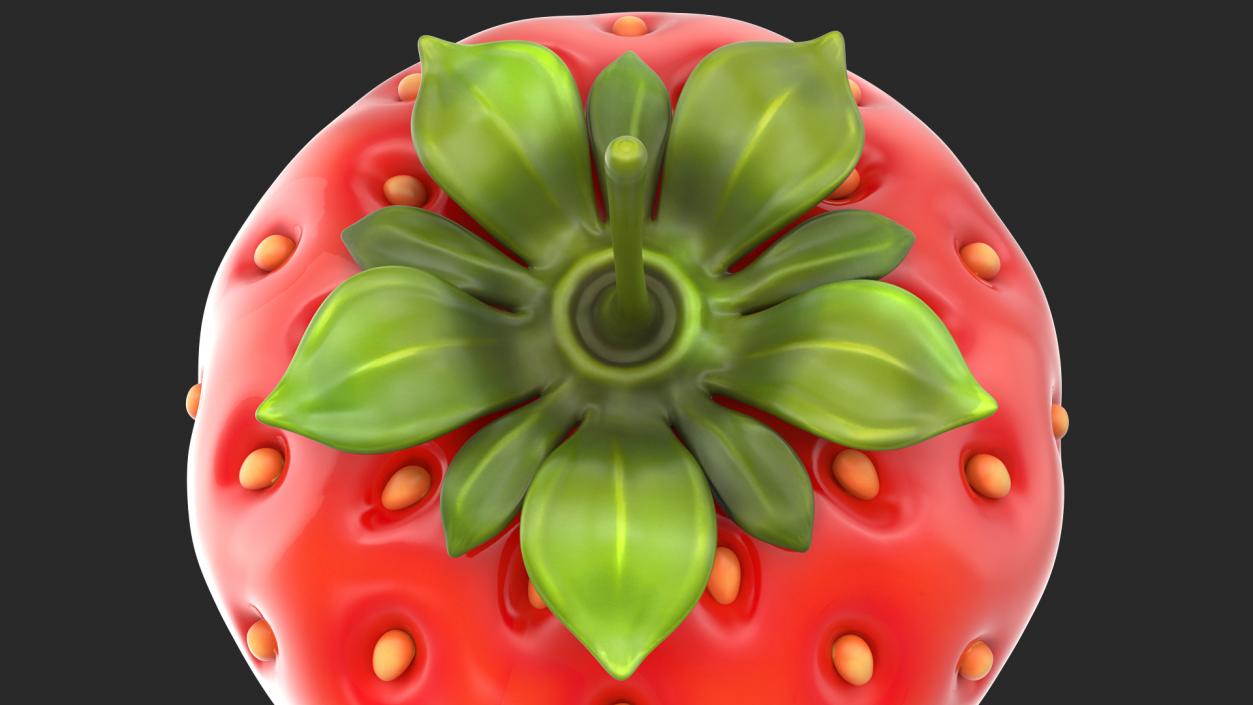 3D Cartoon Strawberry model