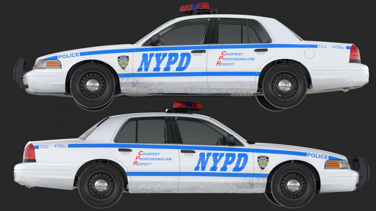 3D Ford Crown Victoria Police Car NYPD 2011 Simple Interior
