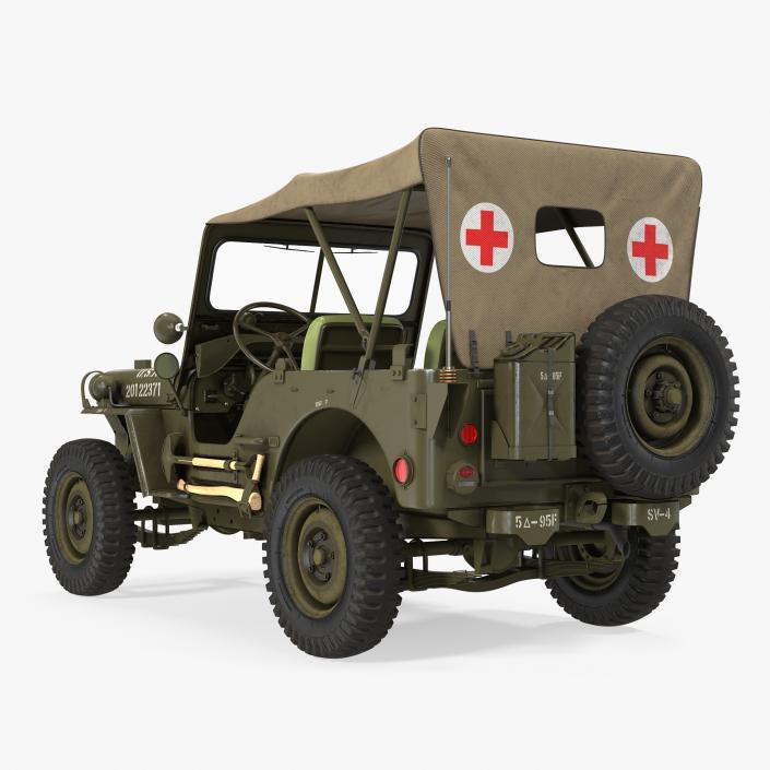 3D Jeep Willys 1944 Convertible Ambulance model
