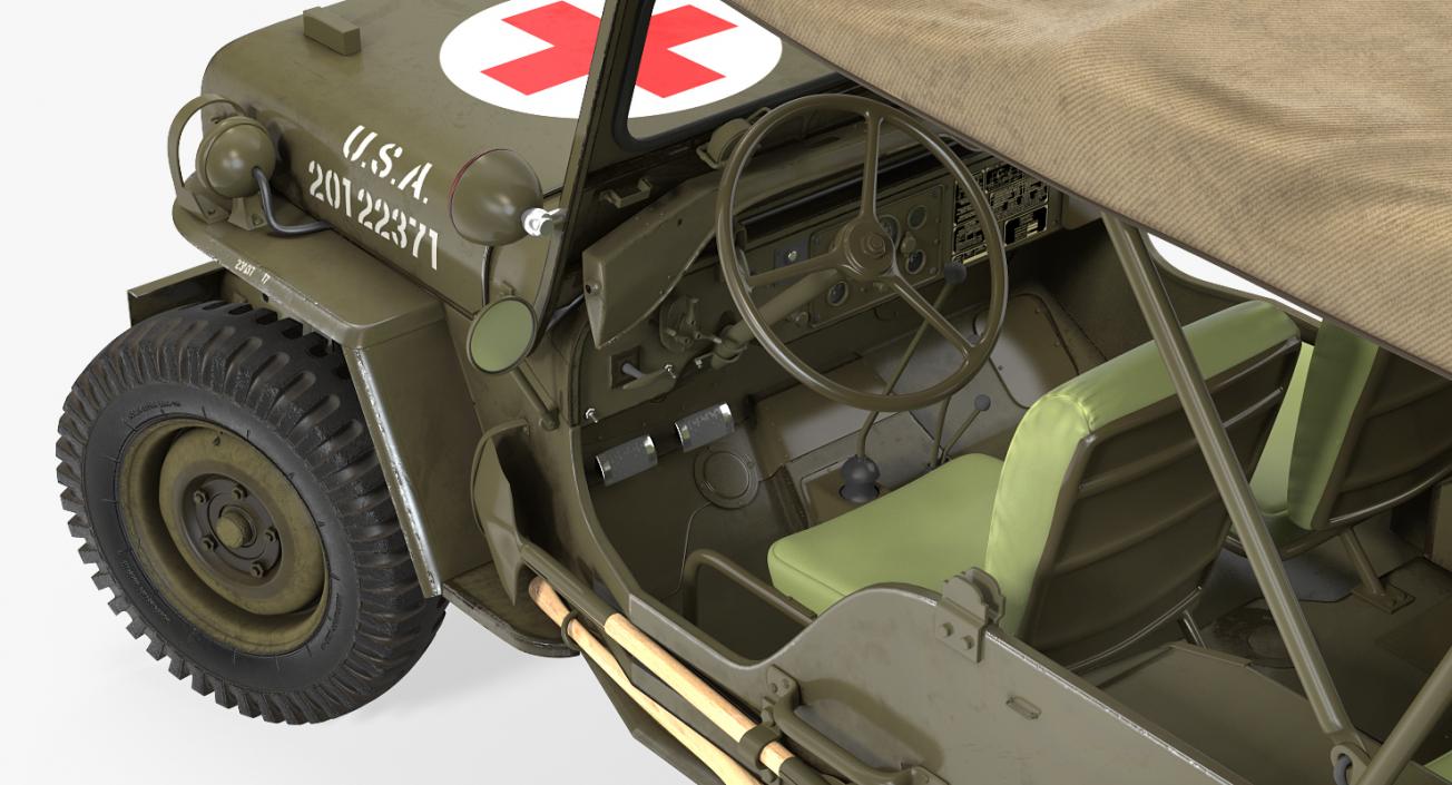 3D Jeep Willys 1944 Convertible Ambulance model