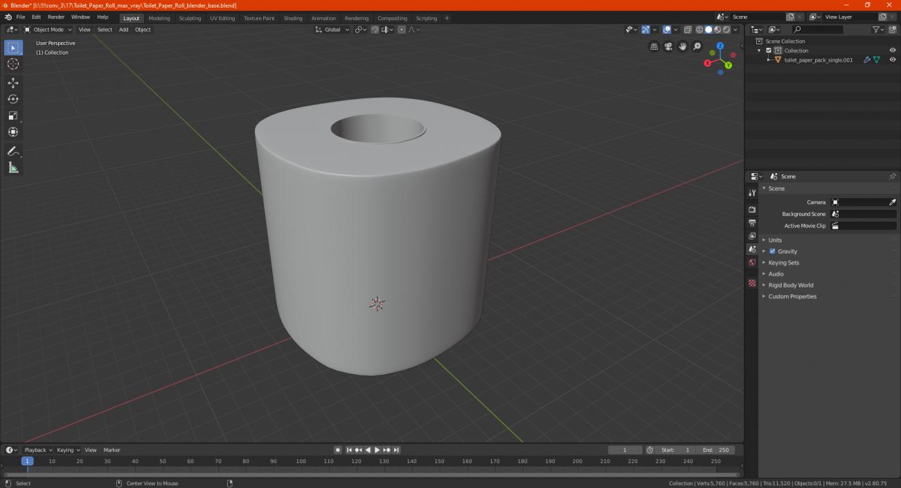 Toilet Paper Roll 3D