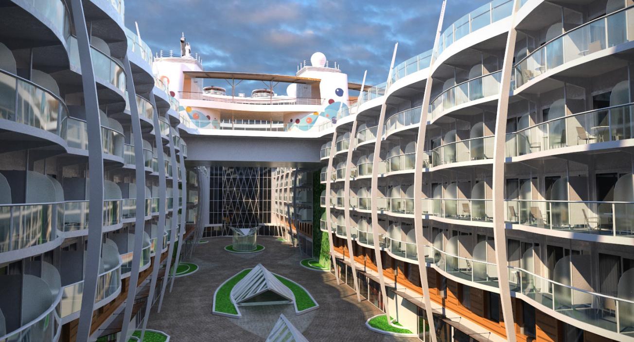3D Cruise Ship Oasis of the Seas Rigged