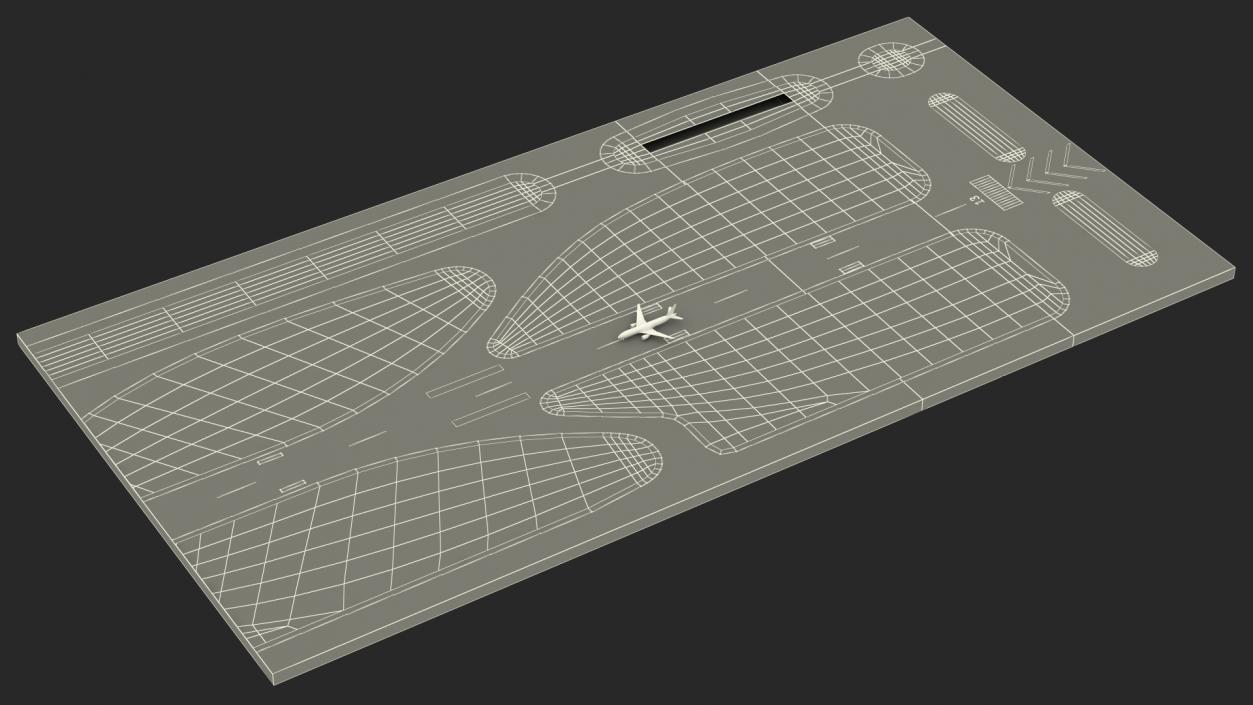 Airport Runway With Boeing 777 200 3D model
