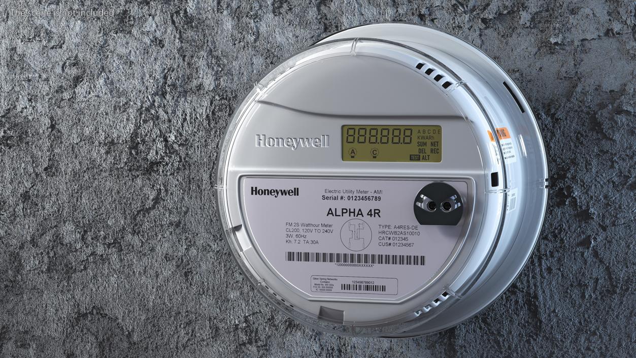 3D Electricity Meter Honeywell A4RES ON