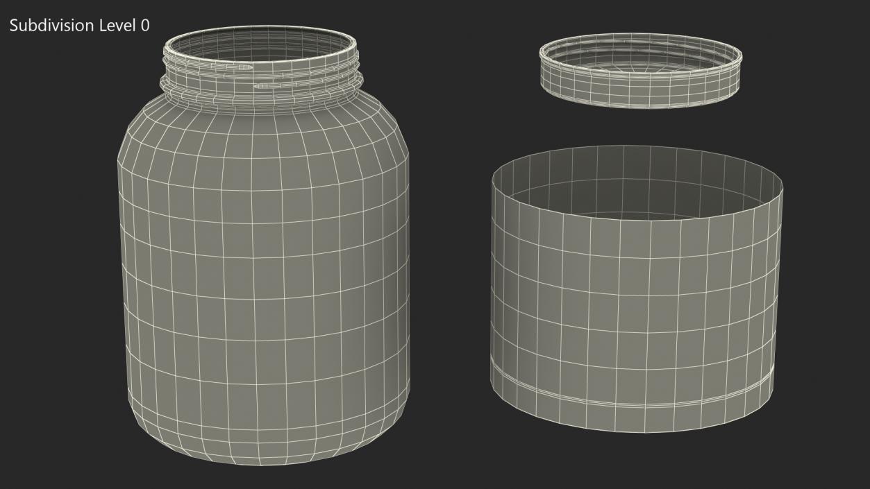 3D model Whey Protein Container Jar 5lb