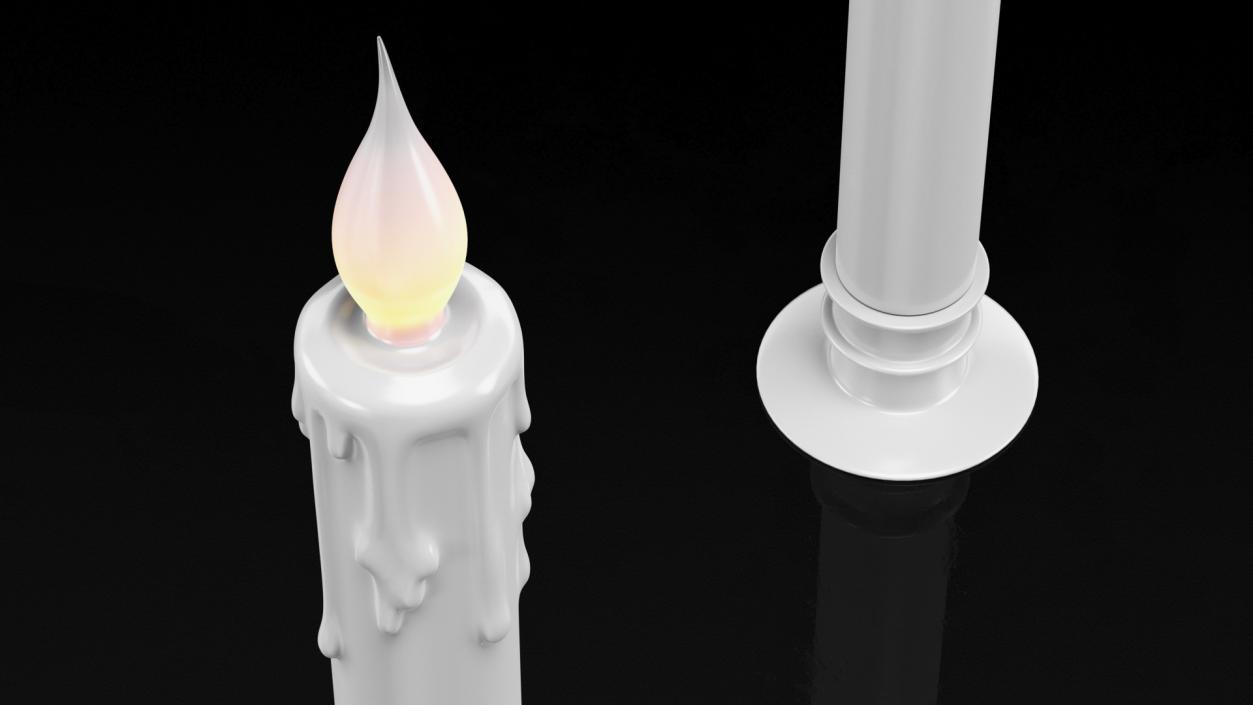 3D Electric Candle with Flame Effect model