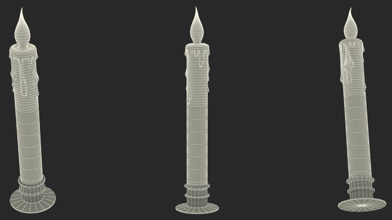 3D Electric Candle with Flame Effect model