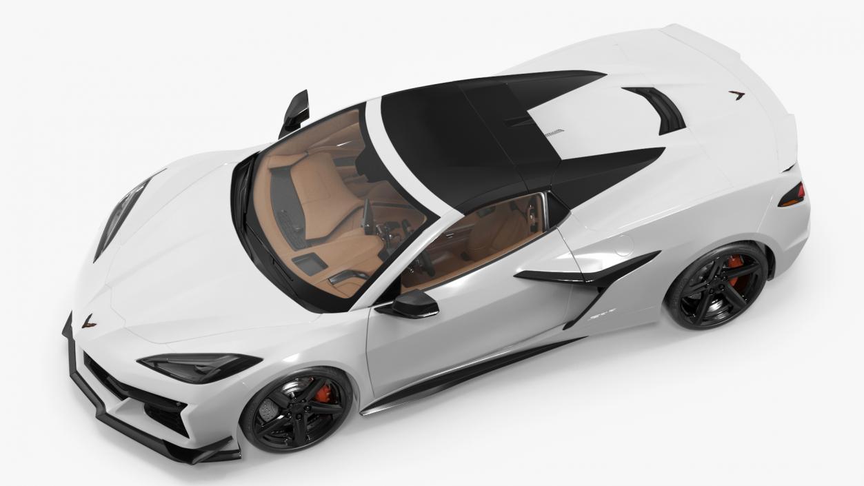White 2023 Chevrolet Corvette Z06 Rigged for Maya 3D model