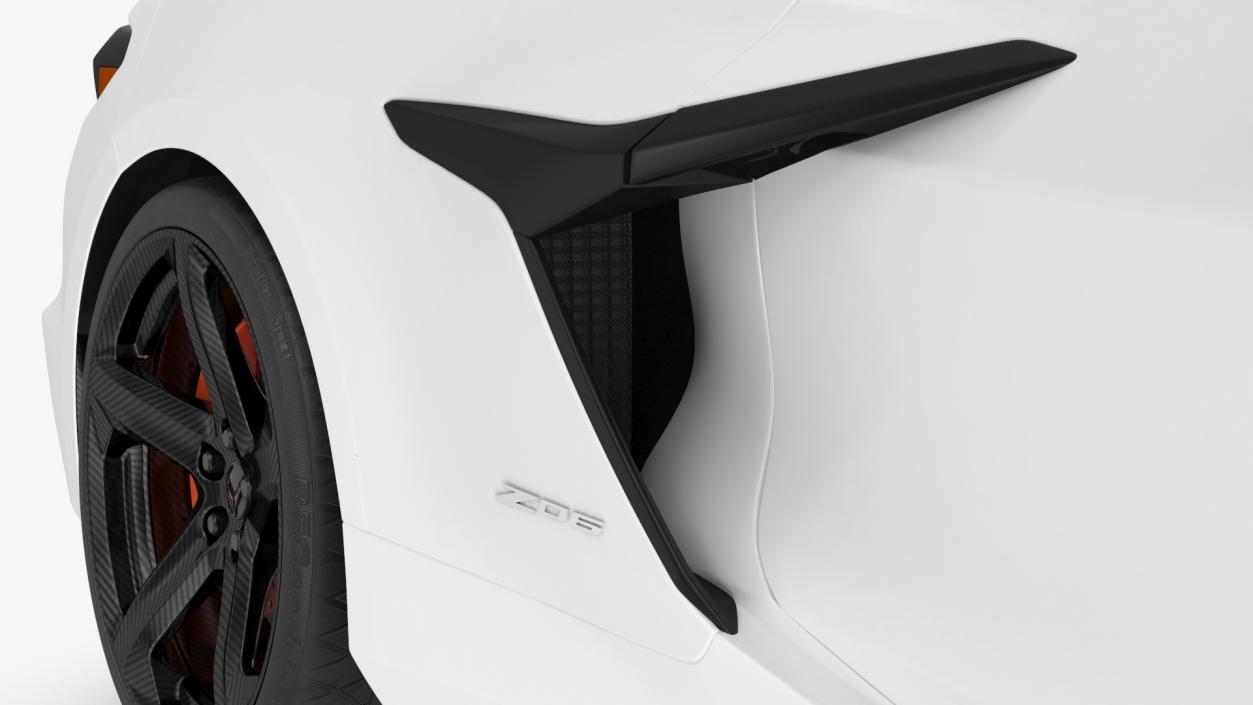 White 2023 Chevrolet Corvette Z06 Rigged for Cinema 4D 3D model