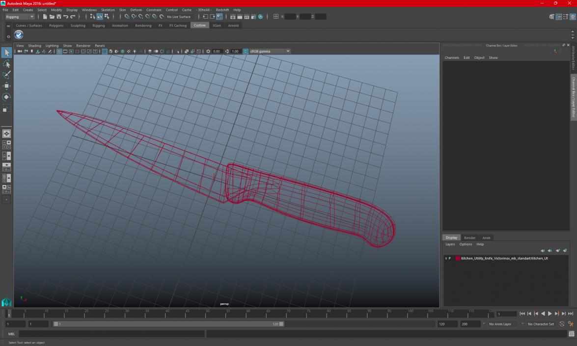 3D model Victorinox Kitchen Utility Knife Rubber Green