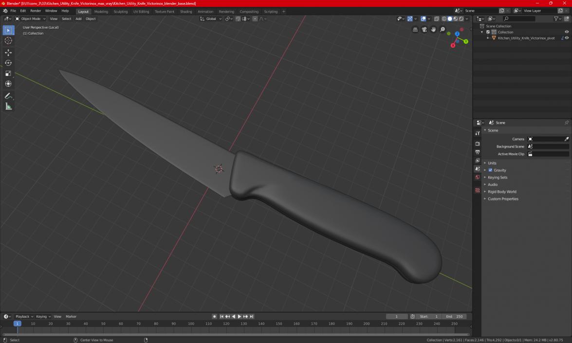3D model Victorinox Kitchen Utility Knife Rubber Green