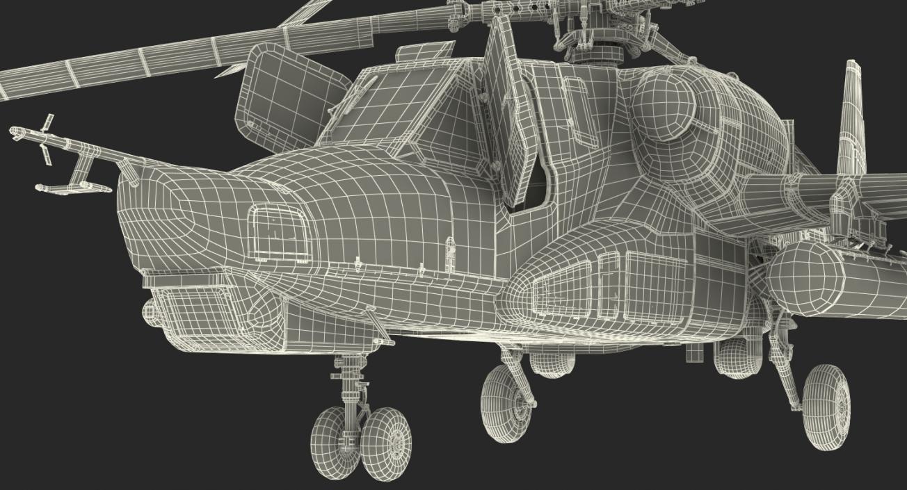 3D Kamov Ka 52 or Alligator Russian Attack Helicopter Rigged for Maya