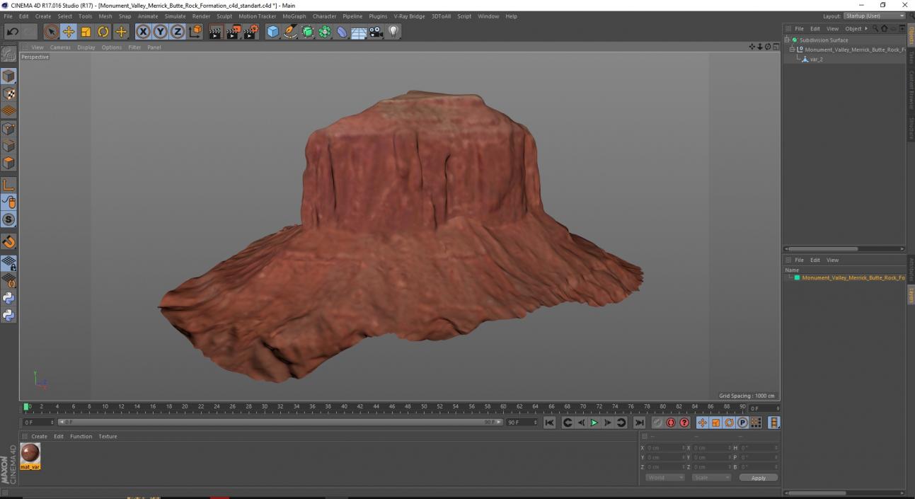 Monument Valley Merrick Butte Rock Formation 3D model