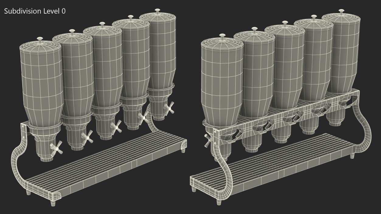 Dispenser 5-Lattice Sealed For Storage Of Dry Products 3D model