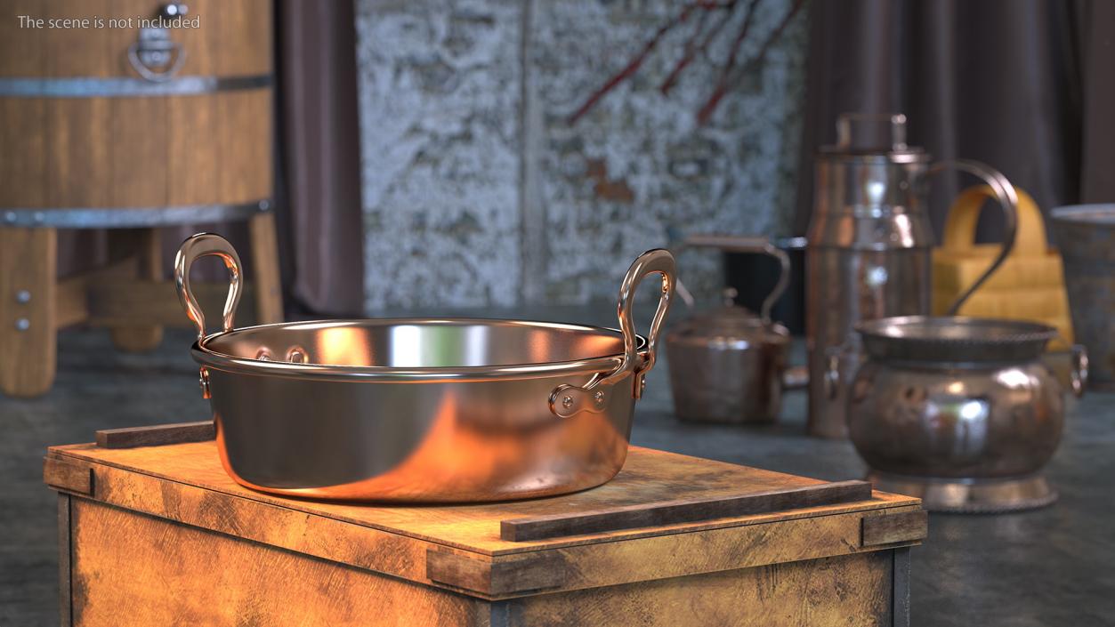 Vintage Copper Preserving Pan 3D model
