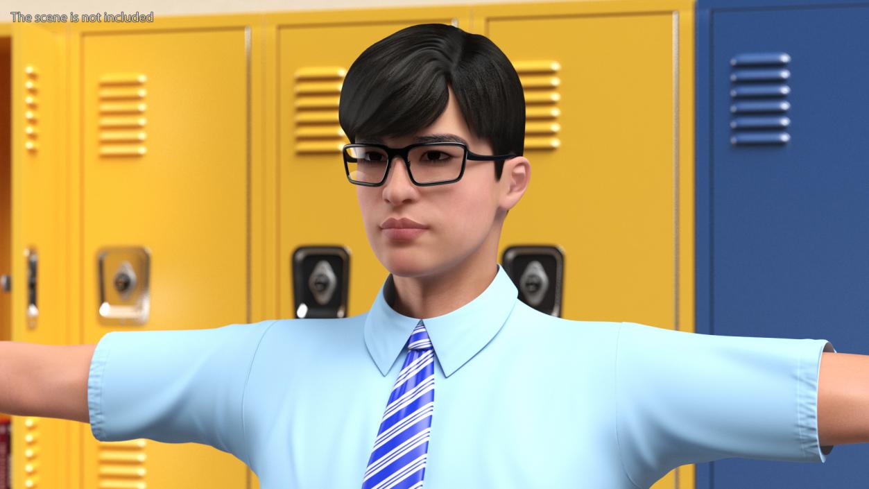 Chinese Schoolboy T-Pose 3D model