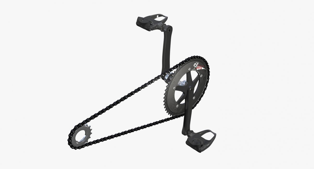 Bicycle Chain with Pedals Rigged 3D