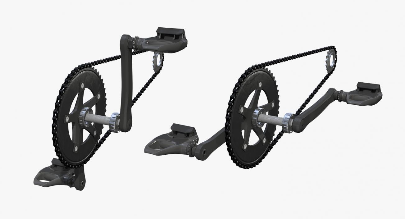 Bicycle Chain with Pedals Rigged 3D