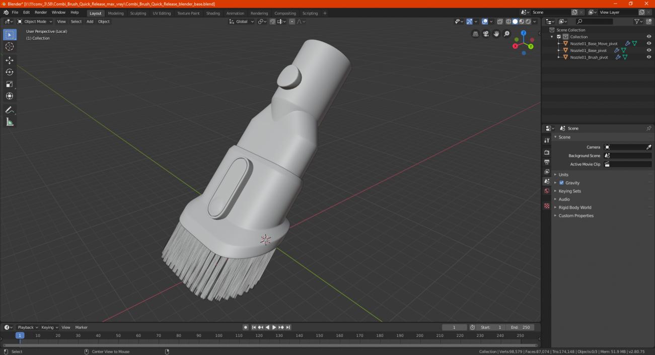 3D model Combi Brush Quick Release