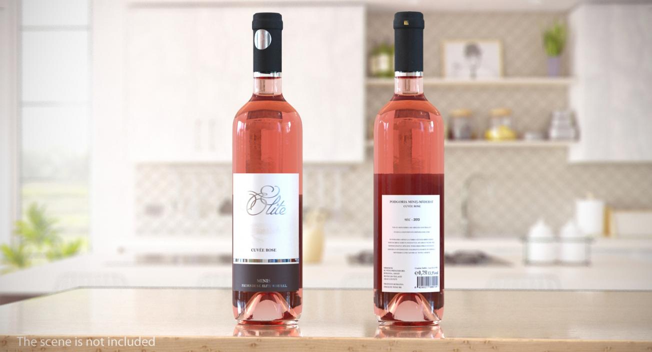 3D Rose Wine Bottle