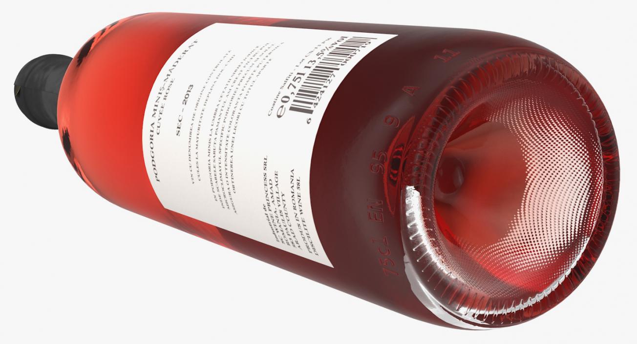 3D Rose Wine Bottle