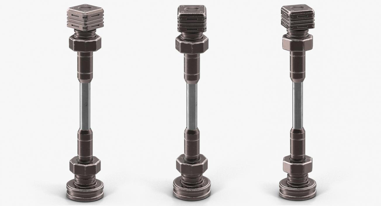 3D Anodized Ram Hydraulic Cylinders Set Sci-Fi model
