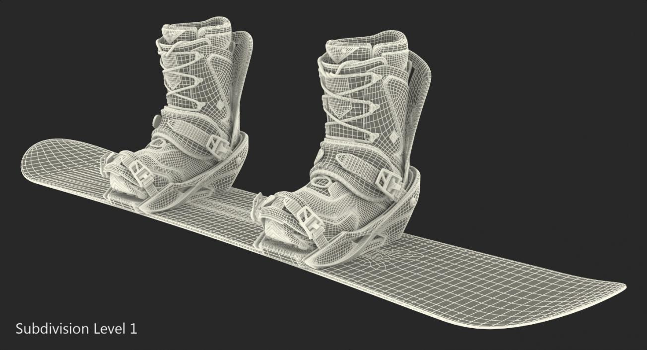 Snowboard Jones with Bindings and Boots 3D model