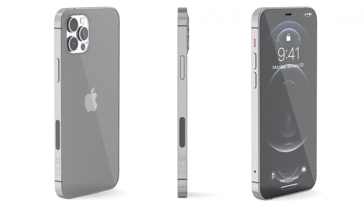 3D Apple iPhone 12 Pro Graphite model