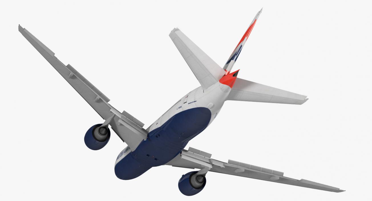 Boeing 777 200ER British Airways Rigged 3D model