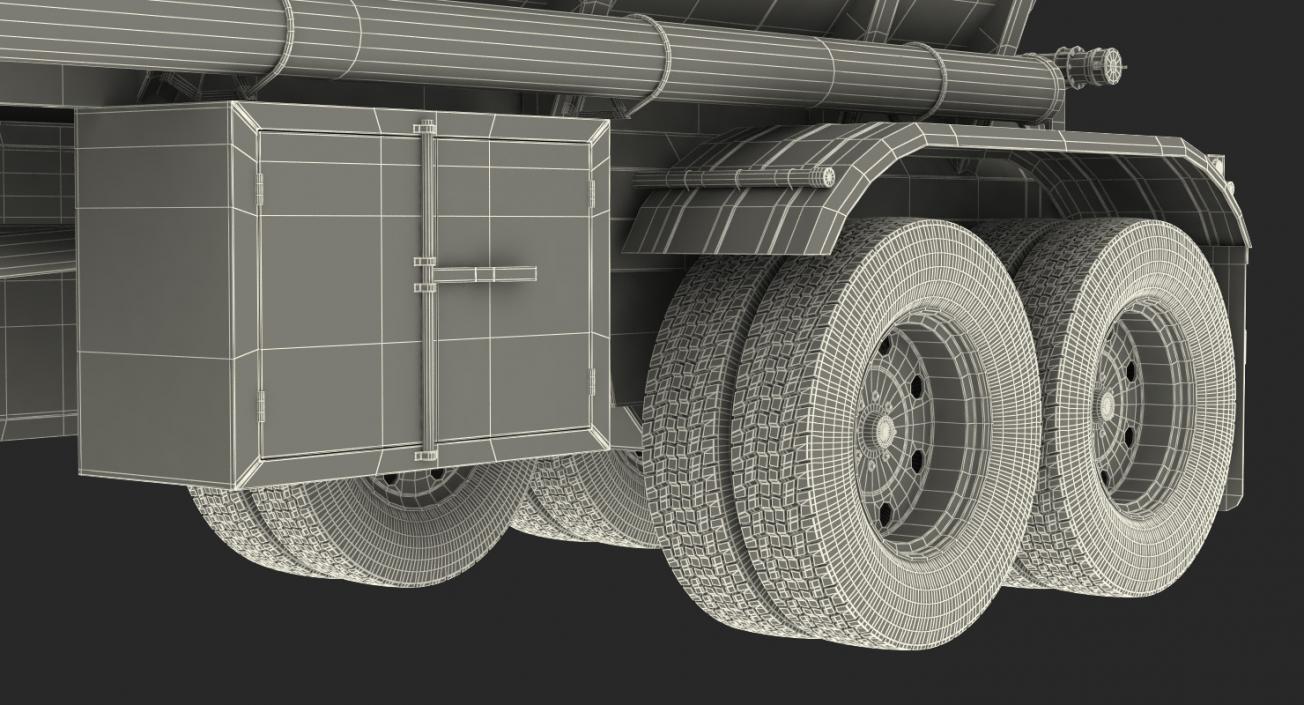 3D Long Hood Truck with Tank Trailer model