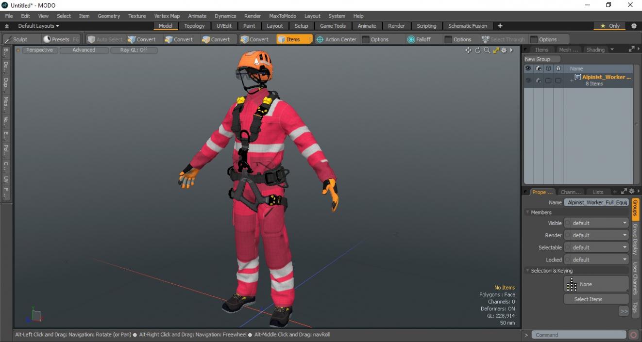 3D model Alpinist Worker Full Equipment