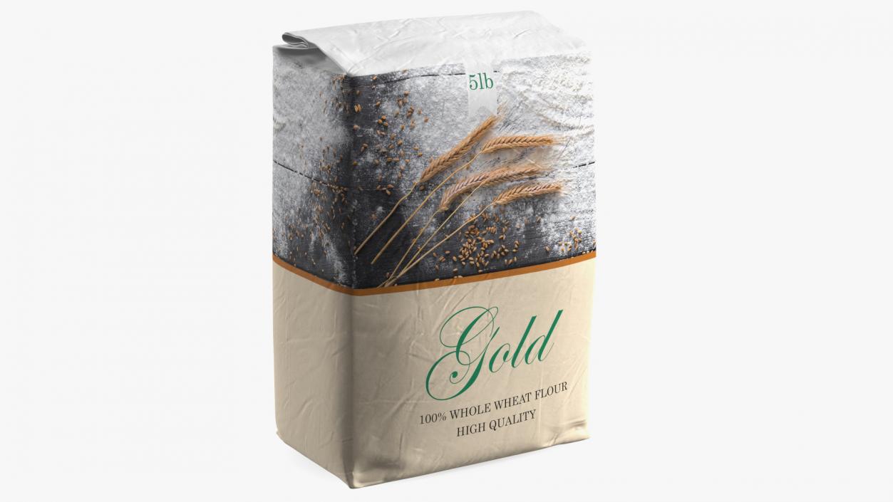 Wheat Flour Gold Bag 5lb 3D model