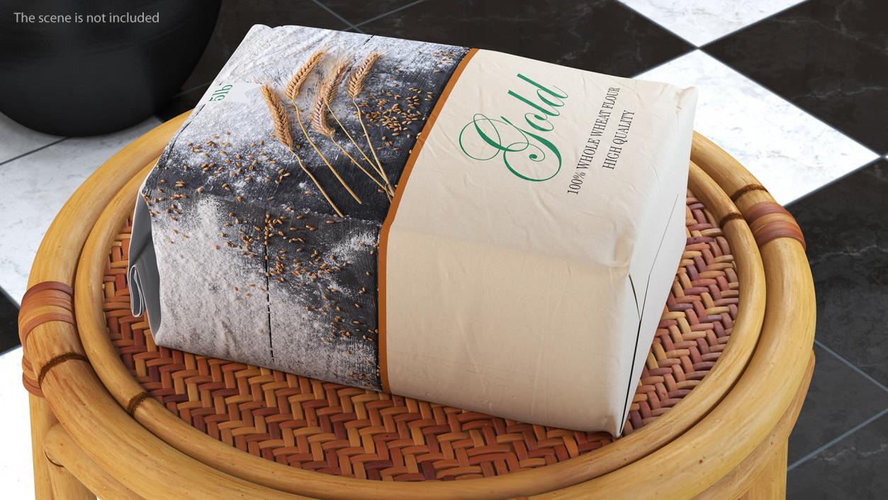 Wheat Flour Gold Bag 5lb 3D model
