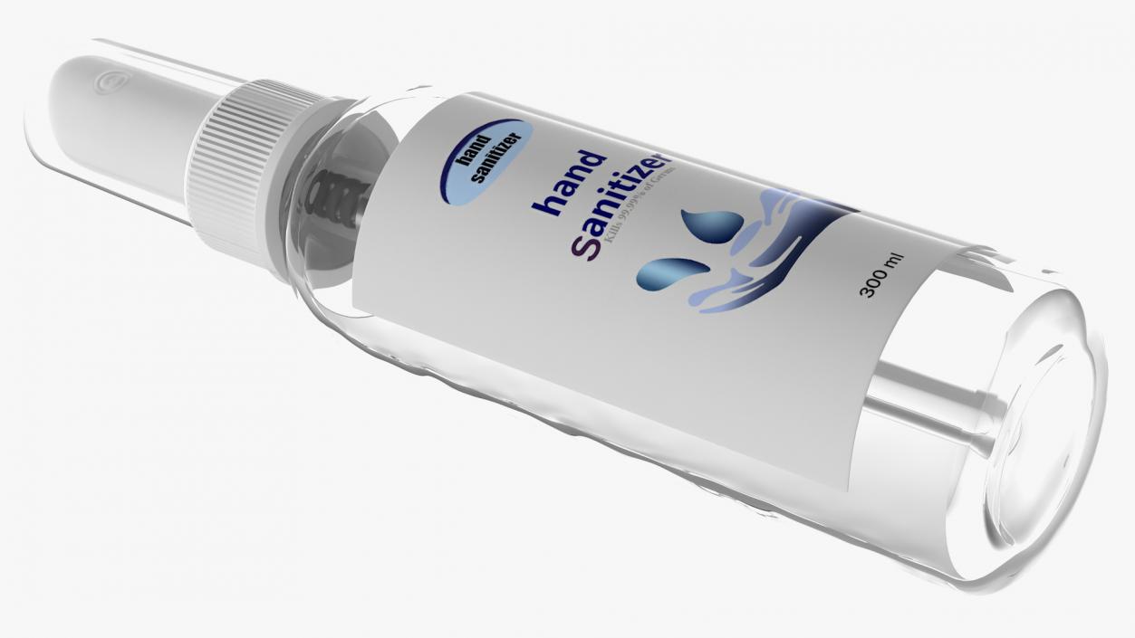 3D Hand Sanitizer Spray Bottle with Label model