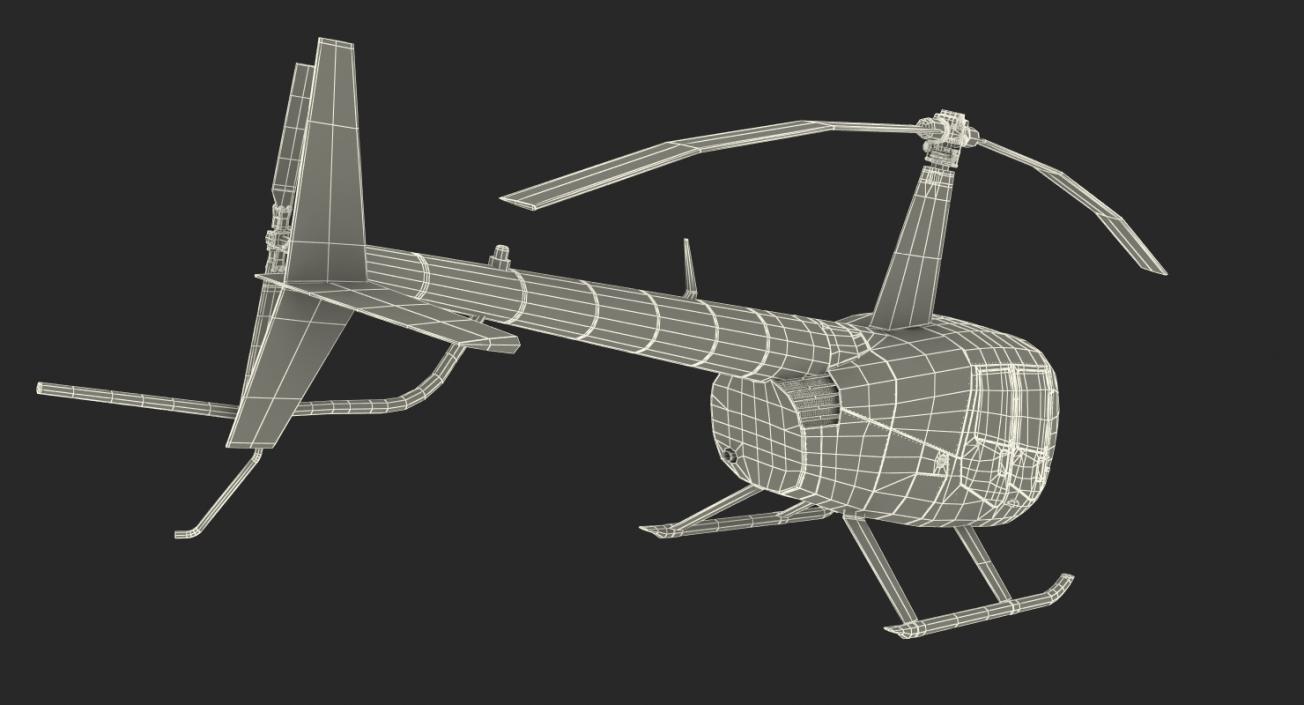 3D Light Helicopter Robinson R44 3
