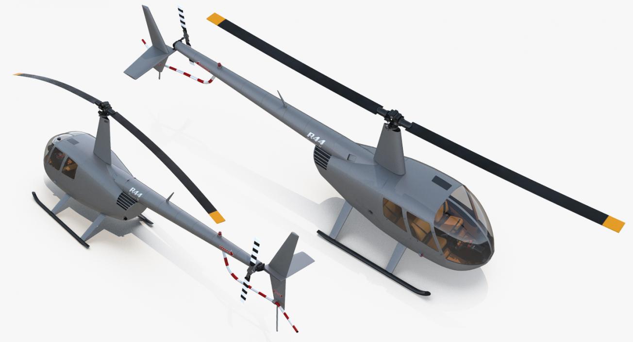 3D Light Helicopter Robinson R44 3