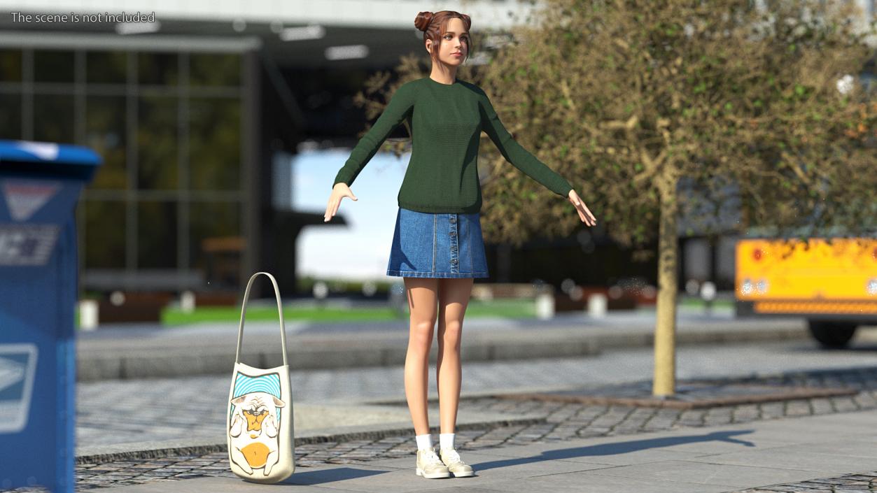 3D Urban Style Girl Clothes Set model