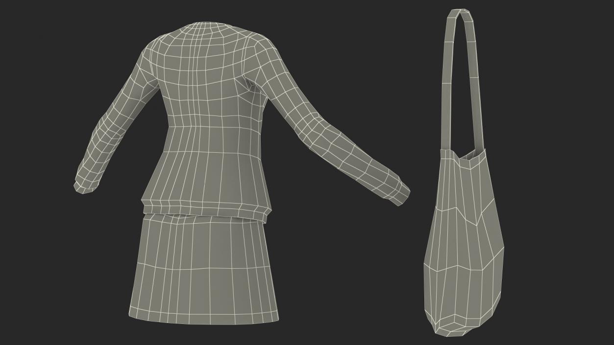 3D Urban Style Girl Clothes Set model