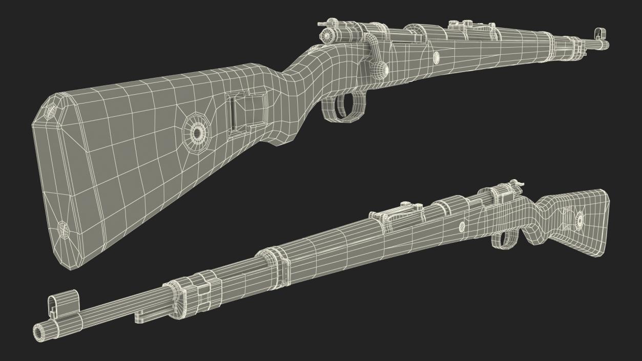 Mauser Karabiner 98K Bolt Action Rifle Old 3D