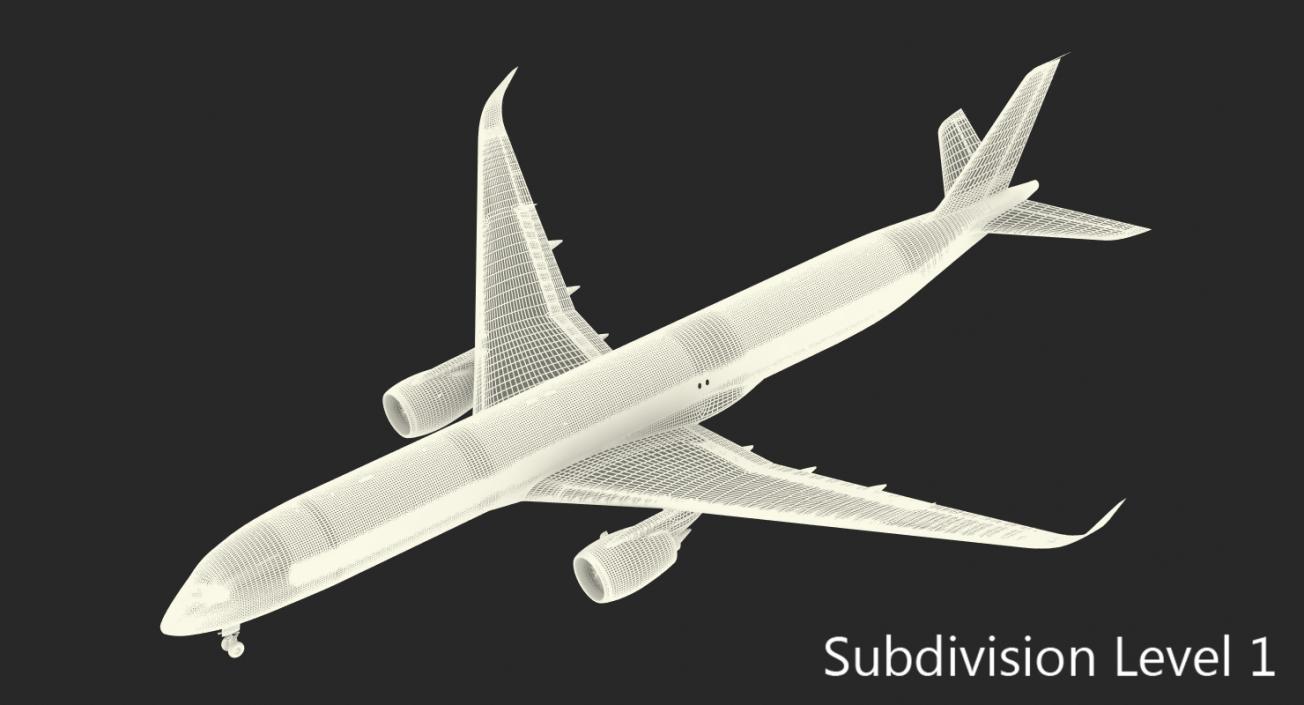 Airbus A350-1000 Air France Rigged 3D model